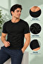 Men's Crew Neck Short Sleeve Undershirt (Tutku Authorized Seller) 100% Cotton 6 Pieces – Black - 2