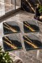 Glass Drain Cover |   Ribbed Glass |   Nero Gold |   4-Piece Set |   15cm X 15cm - 4