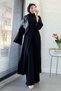 Premium Slit Back Detail Double Face Double Suit Set - Black - 6