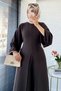 Premium Slit Back Detail Double Face Double Suit - Brown - 8