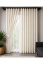 Mesh Knitted Sand Beige Tulle Curtain Heavy Weight (1/3 Dense Pleats) - 3