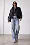 Shoulder epaulet stand collar stamp bomber jacket - 2