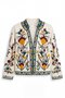 White Women's Embroidered Patterned Jacket - 2