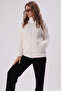 White Stand Collar Pocketed Zippered Plush Jacket - 5