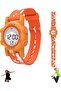 Digital Sports Watch for Kids Multifunctional with Luminous Display & Alarm Water Resistant & Soft TPU Strap -Orange