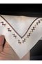 6 Pieces of Zeren Motif Embroidery and Bronze Piko Detailed Dowry Box Cream Napkin Service 40X40 cm - 4