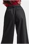 Women's Anthracite W6-45 Palazzo Fit Belted Embroidery Detailed Design Trousers - 6