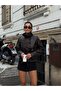 Women's Belted Leather Stand Collar Stylish Casual Oversize Jacket - 4