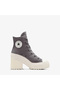 Chuck 70 De Luxe Heel Unisex Gray Leather Platform Sneaker