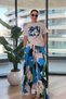 Printed Tshirt Pants Set