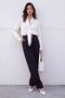 High waist double pleated palazzo pants - 4