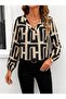 Women's long sleeve v-neck pleated front leopard print supreme blouse - 3