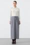Coated button detailed knitwear skirt gray