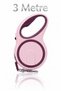 3 Meters 12 kg Automatic Retractable Dog Leash - Safety Locking Ribbon Leash Fuchsia