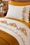 Rosalin Rose Embroidered and Ruffled 100% Cotton 5 Piece Single Duvet Cover Set - 2