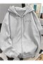 Cute Cat Design Oversize Zippered Unisex Hooded Cardigan