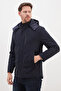 Zippered, Detachable Hooded Coat - 2