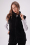 Black Stand Collar Plush Vest