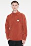 Men's Light Brown Anti-Pilling Non-Pilling Cold-Proof Standard Fit Embroidered Sweatshirt Fleece