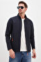 Zippered Stand Collar Softshell Jacket