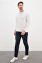 Waffle Textured Crew Neck Regular Fit Knitwear Sweater - 4