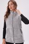 Gray Stand Collar Plush Vest - 3