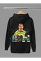 Fenomen Ronaldo Printed 3-Yarn Quality Soft Texture Hooded Children's Sweatshirt