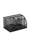 Metal Mesh Desk Organizer 7 Compartment with Drawer for Office and Home Use, Stationery Pen Holder for Students and Workers