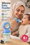1Pc Silicone Food Feeder Pacifier Teether Rotating Pusher Self Feeding Bpa Free Easy Clean