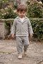 100% Cotton Baby Boy Set - Stylish 2-Piece Set with Collared Buttoned Jacket and Pants 6-24 Months