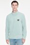 Men's Çağla Anti-Pilling, Non-Pilling, Cold-Proof, Standard Fit, Embroidered Sweatshirt Fleece
