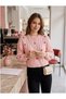 Heart Embroidery Detailed Hair Braided Crop Women's Sweater - 3