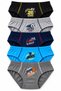 5-Pack Boys' 100% Cotton Slip Underwear with Printed Patterns, Assorted Colors, Ages 3-15