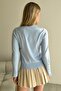 Soft Textured Knitwear Sweater with Button Detail on the Sleeves - 7