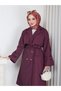 Women's Long Draped Belted Oversized Trench Coat - 8