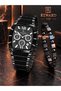 Steel Cord Calendar Featured 5 Atm Water Resistant Men's Wristwatch Vs.Blkt.1213 - 2