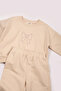 100% Cotton Girls' Oversized Tracksuit Set - 2-Piece Set with Bow Embroidered Sweatshirt and Sweatpants - 2