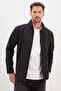 Zippered Stand Collar Softshell Jacket - 3