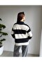 Striped Soft Textured Cardigan with Front Zipper - 4