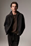 Arvid men's zippered canvas black jacket