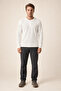 Bron Men's New Season Oversize Buttoned Sweatshirt White - 2