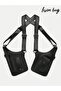 Chest and Shoulder Bag with Adjustable Strap, Multiple Pockets, Double-Sided Faux Leather