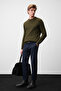 Floki men's elastic waist and laced woven comfortable cut navy blue trousers - 2