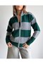 Striped Soft Textured Cardigan with Front Zipper - 5