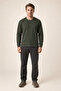 Bron Men's New Season Oversize Buttoned Sweatshirt Khaki - 2