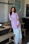 فستان نسائي طويل مريح من قماش الليلك الأساسي - 5