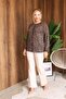 Plus Size Gilded Blouse with Button Detail - 3