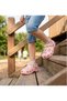 Orthopedic Sole Beaded Detailed Stylish Closed-Front Children's Slippers and 5 Pairs of Colorful Figured Patterned Luxury Buckle Set - Comfortable Park and Daily Home Combination Pack for Little Princesses - 2