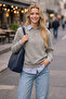 Women's Winter 3-Strand Fleece Inside Crew Neck Sweatshirt with Soft Texture and Comfortable Cut
