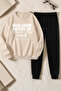 Unisex Golden Hour Printed Crew Neck Sweatshirt - 2-Piece Tracksuit Set